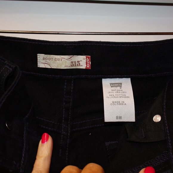 Levis 515 Womens Bootcut Black Denim Jeans Size 8M Made In Colombia - Picture 2 of 15
